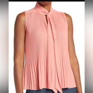 Nanette Lepore NWT Peach Pleated Blouse Top Large